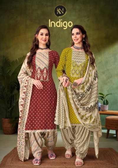 KULNIDHI INDIGO PURE VISCOSE REYON SUIT BY ALOK SUIT