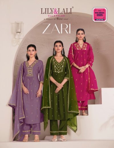 LILY & LALI ZARI VISCOSE EMBROIDERY READYMADE KURTI