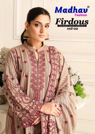 MADHAV FASHION FIRDOUS VOL 2 LAWN KARACHI SUITS