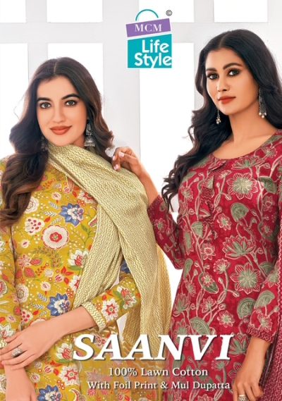 MCM LIFE STYLE SAANVI PURE LAWN COTTON SUITS