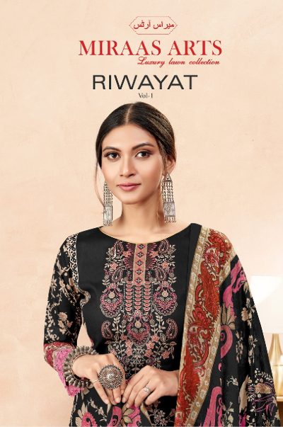 MIRAAS ARTS RIWAYAT VOL 1 COTTON KARACHI SUITS