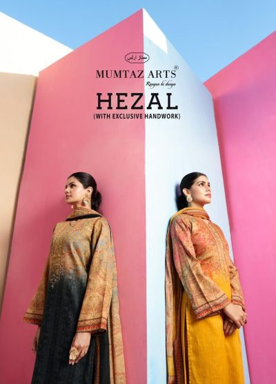 MUMTAZ ARTS HEZAL SATIN DIGITAL PRINTED SUITS SUPPLIER