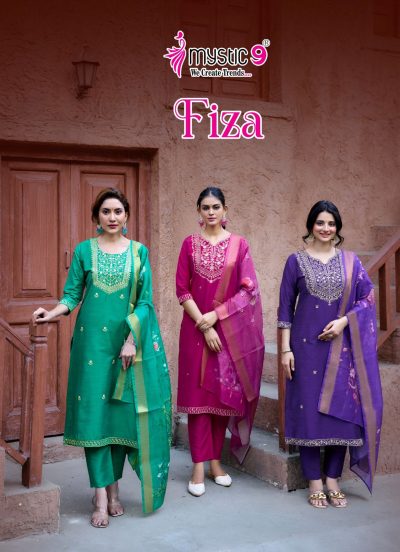 MYSTIC 9 FIZA VOL 3 SILK EMBROIDERY KURTIS SUPPLIER