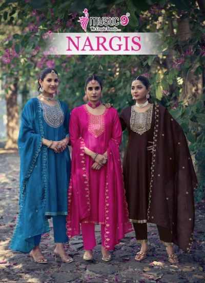 MYSTIC 9 NARGIS VOL 1 RAYON EMBROIDERY KURTI