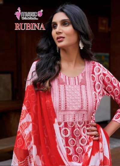 MYSTIC 9 RUBINA VOL 7 RAYON PRINTED READYMADE KURTI