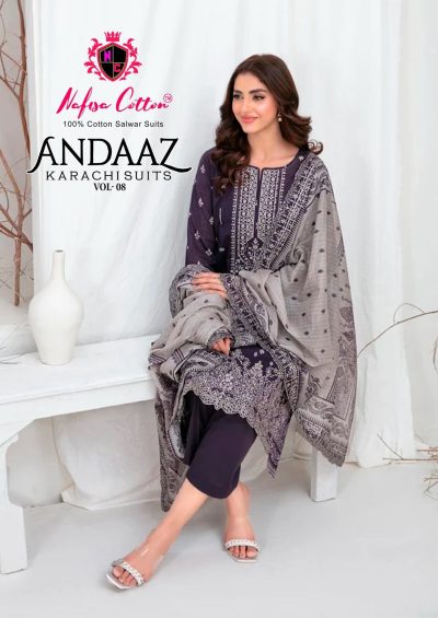 NAFISA COTTON ANDAAZ VOL 8 KARACHI SUITS CATALOG