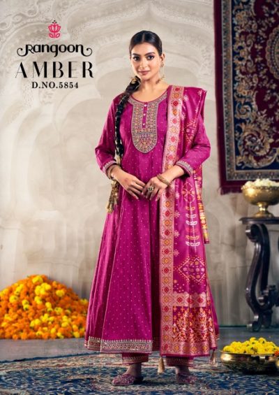 RANGOON AMBER EMBROIDERY ANARKALI STYLE KURTI