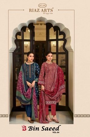 RIAZ ARTS BIN SAEED VOL 4 PURE COTTON SUITS CATALOG