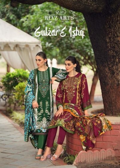 RIAZ ARTS GULZAR E ISHQ PURE KARACHI LAWN SUITS