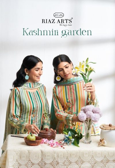 RIAZ ARTS KASHMIRI GARDEN CAMBRIC COTTON SUITS