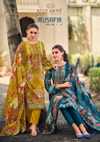 RIAZ ARTS MUSAFIR VOL 19 PURE LAWN KARACHI SUITS