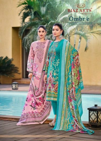 RIAZ ARTS OMBRE PURE KARACHI LAWN SUITS SUPPLIER