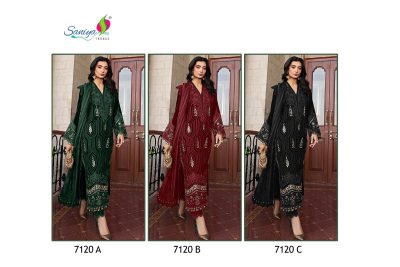 SANIYA TRENDZ DESIGN NO 7120 REYON SUITS CATALOG