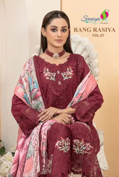 SANIYA TRENDZ RANG RASIYA VOL 7 EMBROIDERY SUITS