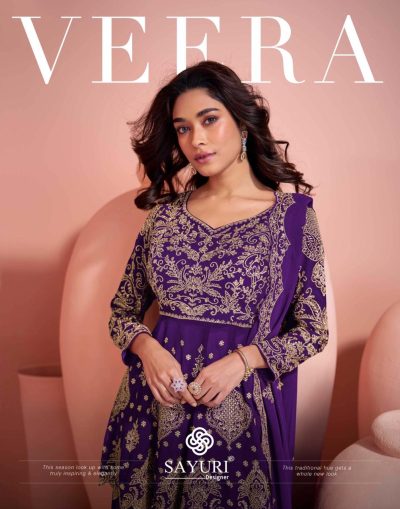 SAYURI DESIGNER VEERA REAL GEROGETTE FANCY SUITS