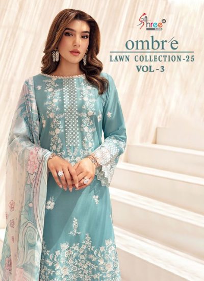 SHREE FABS OMBRE VOL 3 LAWN COLLECTION 25 SUITS