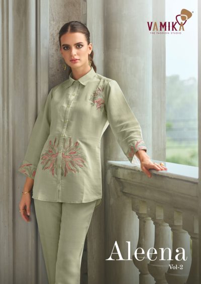 VAMIKA ALEENA VOL 2 VISCOSE CHANDARI CO ORD SET