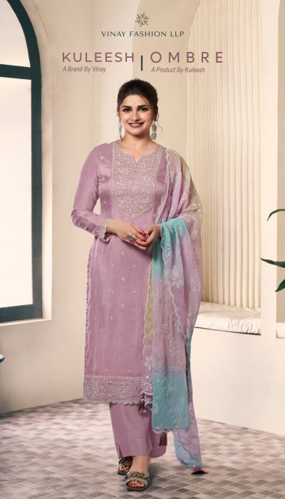 VINAY KULEESH OMBRE SILK EMBROIDERY FANCY SUIT