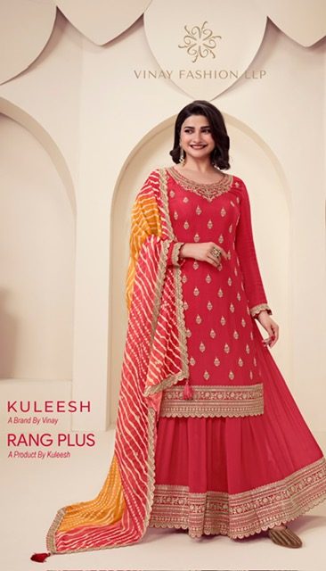 VINAY KULEESH RANG PLUS CHINON EMBROIDERY SUITS