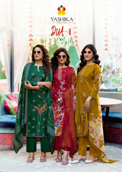 YASHIKA TRENDS DUA VOL 4 HEAVY COTTON PRINTED SUITS