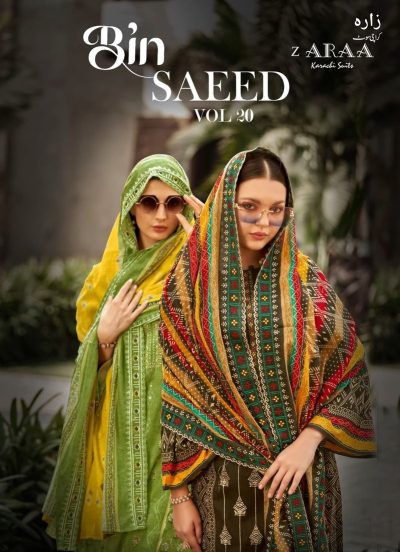 ZARAA BIN SAEED VOL 20 PURE LAWN PRINTED SUITS