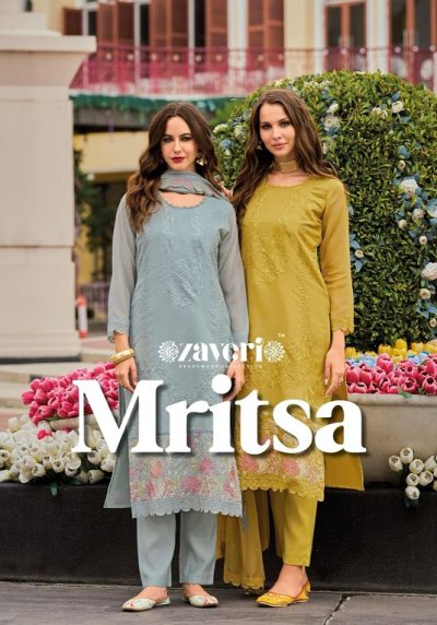 ZAVERI MRITSA READYMADE ORGANZA SUITS CATALOGUE