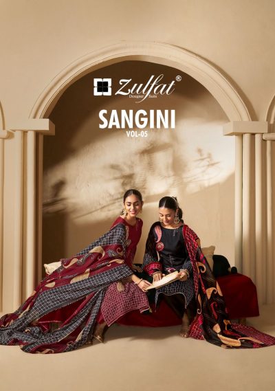 ZULFAT DESIGNER SANGINI VOL 5 JAM COTTON SUITS