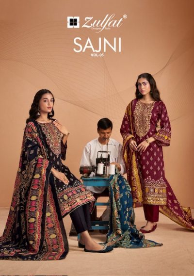 ZULFAT SAJNI VOL 5 PURE JAM COTTON SUITS CATALOGUE