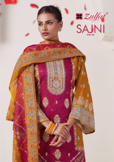 ZULFAT SAJNI VOL 6 COTTON EMBROIDERY SUITS SUPPLIER