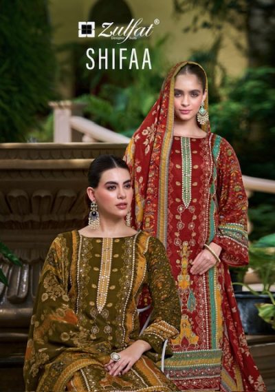 ZULFAT SHIFAA HEAVY RAYON PRINTED SUITS SUPPLIER