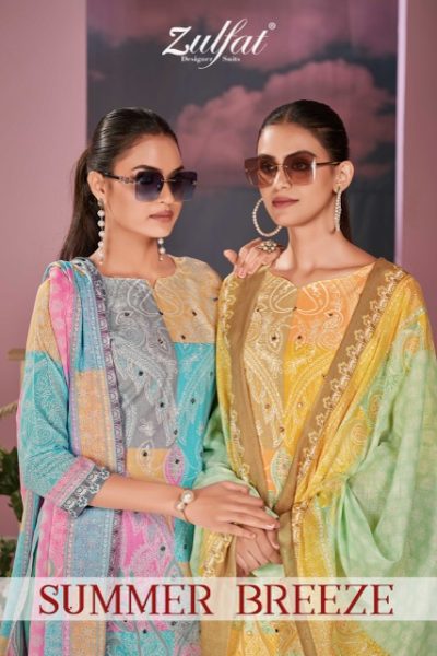 ZULFAT SUMMER BREEZE PURE COTTON HANDWORK SUITS