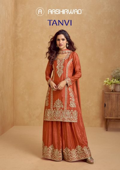 AASHIRWAD CREATION TANVI CHINNON SILK SUITS