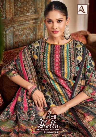 ALOK SUIT BELLA EDITION 15 PURE MUSLIN PRINTED SUITS