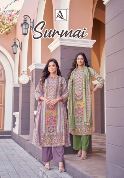 ALOK SUIT SURMAI PURE ZAM PRINTED SUITS SUPPLIER