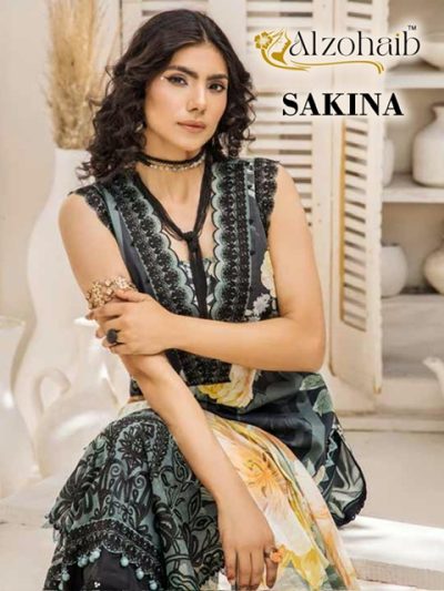 ALZOHAIB SAKINA COTTON PRINTED PAKISTANI SUITS