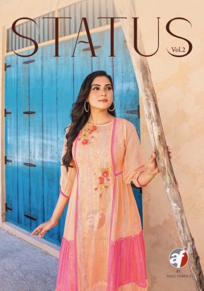 ANJU FABRICS STATUS VOL 2 TWO PIECE KURTI CATALOGUE