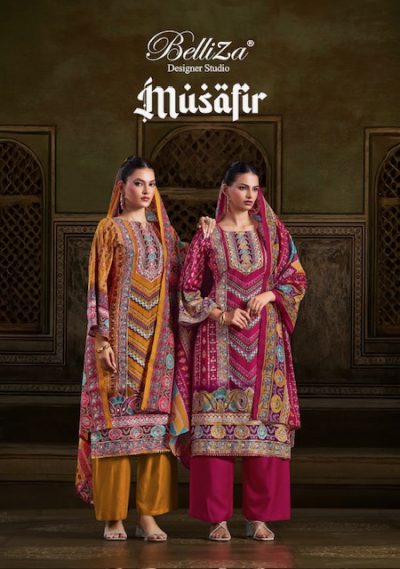 BELLIZA DESIGNER MUSAFIR VISCOSE HANDWORK SUITS