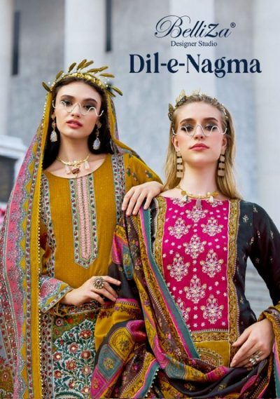 BELLIZA DIL-E-NAGMA PURE JAM COTTON PRINTED SUITS