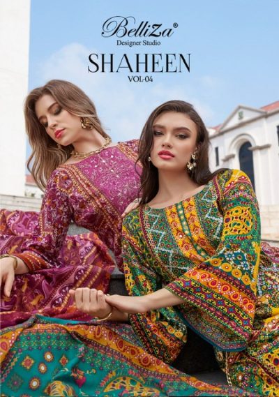 BELLIZA SHAHEEN VOL 4 VISCOSE RAYON PRINTED SUITS