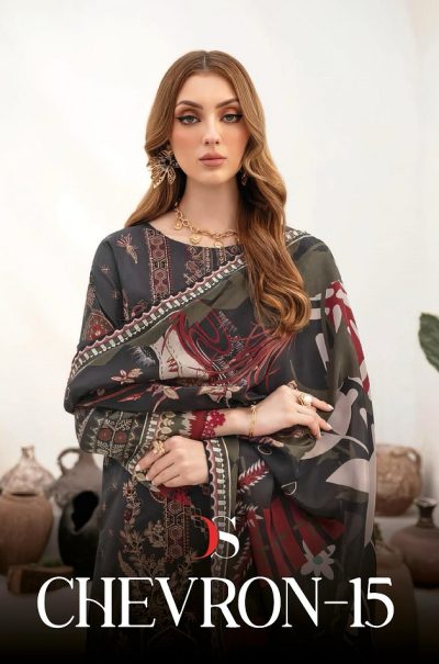 DEEPSY SUITS CHEVERON VOL 15 COTTON PAKISTANI SUITS