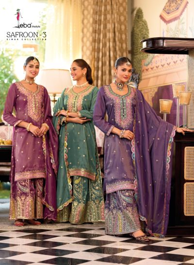 EBA LIFESTYLE SAFROON VOL 3 SIMAR EMBROIDERY SUITS