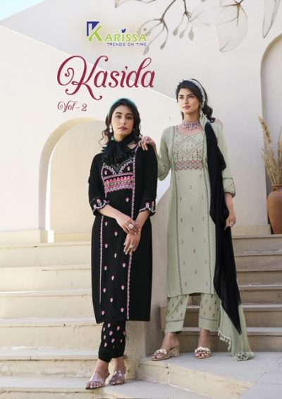 KARISSA KASIDA VOL 2 RAYON HANDWORK KURTI SUPPLIER