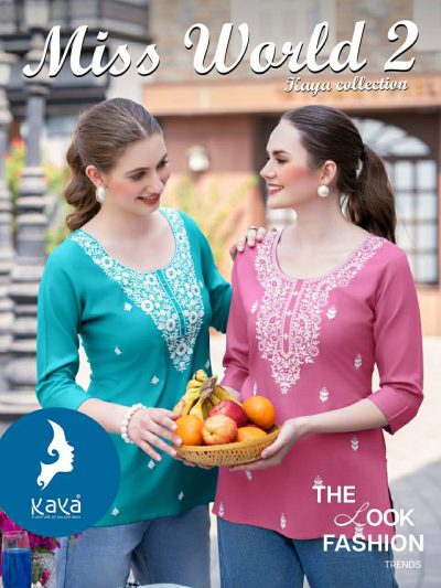 KAYA KURTI MISS WORLD VOL 2 RAYON SHORT KURTI