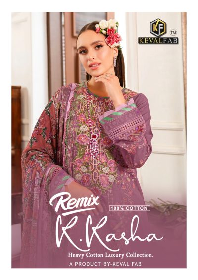 KEVAL FAB K KASHA REMIX LAWN KARACHI SUITS CATALOG