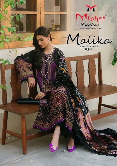 MISHRI MALIKA VOL 11 KARACHI COTTON SUITS CATALOG