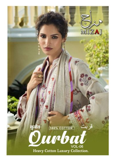 MIZAJ QURBAT VOL 6 LAWN KARACHI SUITS