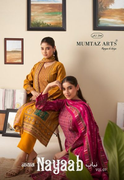 MUMTAZ ARTS NAYAAB VOL 7 VISCOSE MUSLIN SUITS