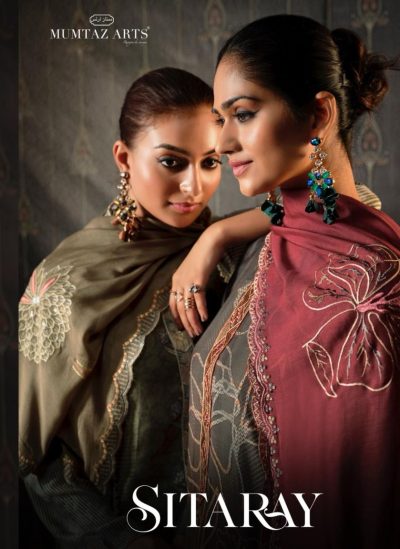 MUMTAZ ARTS SITARAY MUSLIN EMBROIDERY SUITS