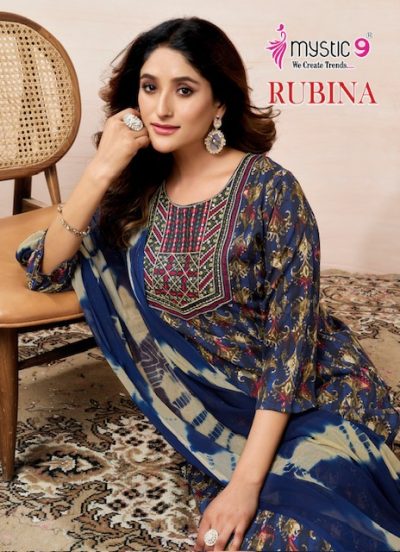 MYSTIC 9 RUBINA STRAIGHT CUT KURTIS CATALOGUE