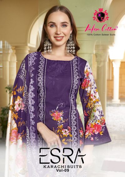 NAFISA COTTON ESRA VOL 9 COTTON KARACHI SUITS